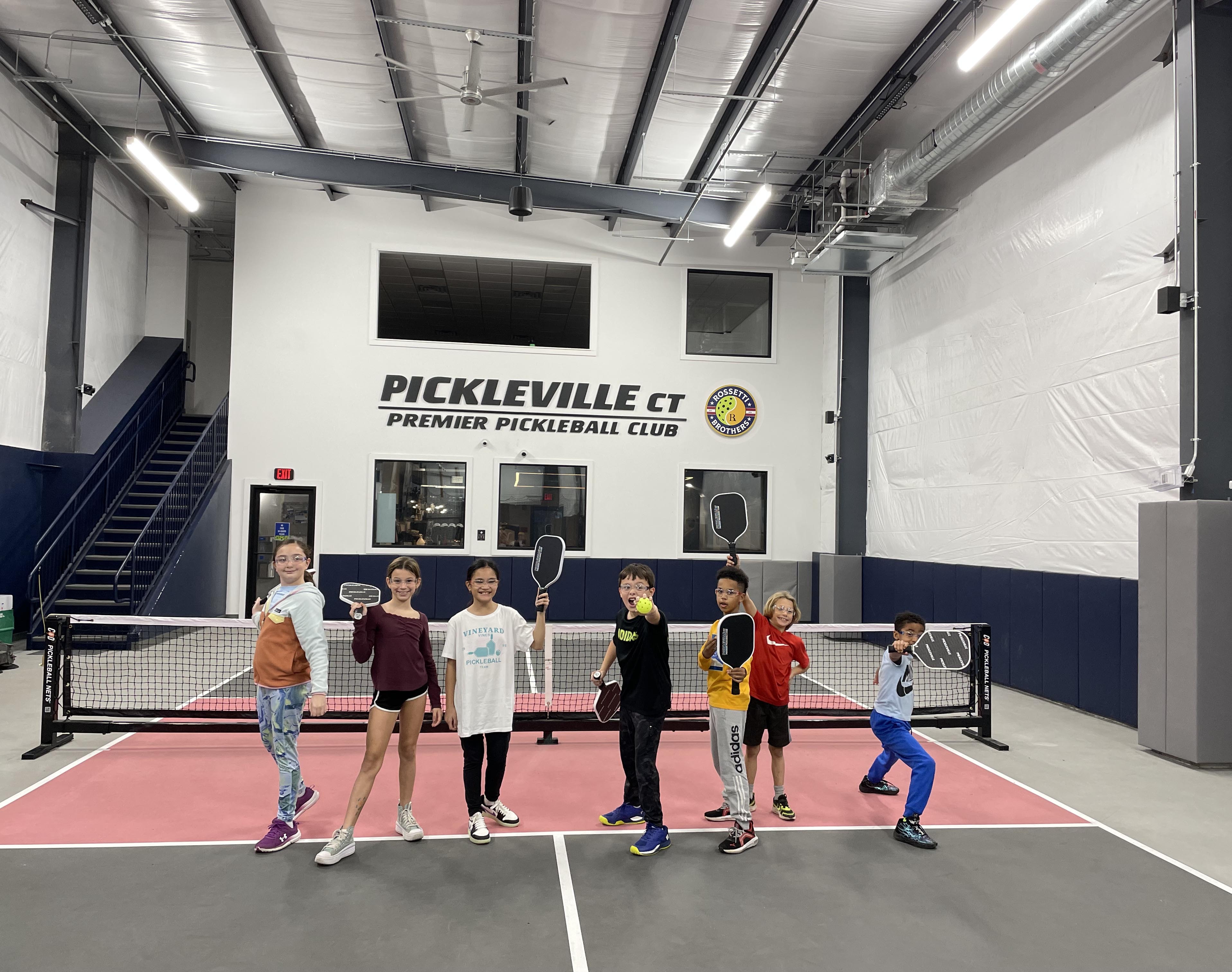 Kids playing pickleball at Pickleville CT in New Haven