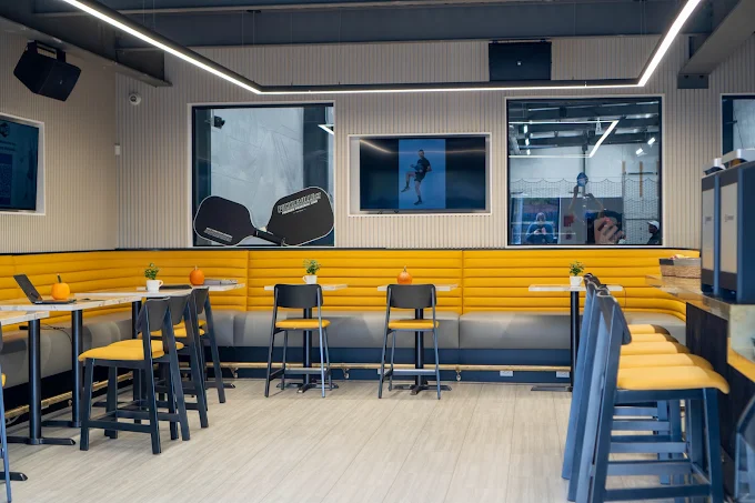 Pickleville CT lounge and cafe area